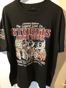 大きいサイズ★USA古着 STURGIS WEEK BIKE バイクイベントTシャツ 黒 両面プリント 2XLくらい