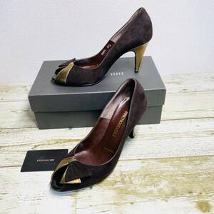  Bruno Magli pumps declared size 37.5 23.5.BRUNO MAGLI VEROCUOIO original leather suede dark brown DBG219