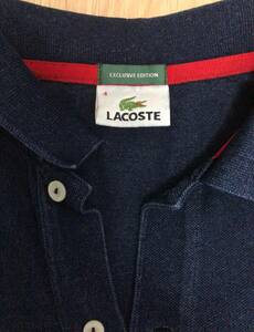 ラコステLACOSTE ポロシャツ 4　インディゴ染　ネイビー EXCLUSIVE EDITION 半袖 鹿の子 