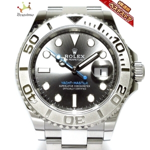 ロレックス 腕時計■美品 ヨットマスター40 126622 メンズ SS/Pt/2021.07/ランダムルーレット/12コマ+余り1コマ(フルコマ) ダークロジウム