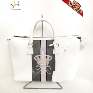 アクセソワ・ドゥ・マドモワゼル AccessoiresDeMademoiselle(ADMJ) ハンドバッグ - レザー 白×グレー×パープル スパンコール 美品 バッグ