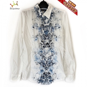 トルネードマート TORNADO MART 長袖シャツ サイズM 白×ライトブルー×ネイビー メンズ フラワー トップス