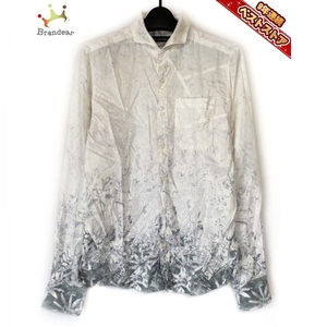 トルネードマート TORNADO MART 長袖シャツ サイズM 白×ライトグレー×グレー メンズ 花柄 トップス