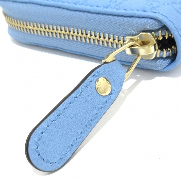 グッチ GUCCI 長財布 449391 マイクログッチシマ レザー ライトブルー ...