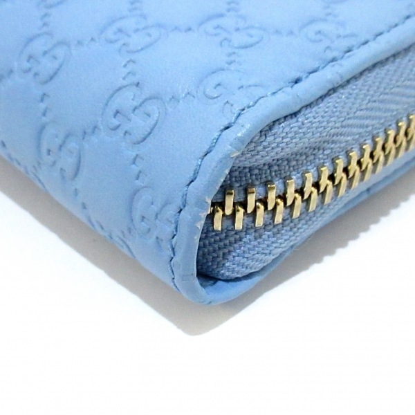 グッチ GUCCI 長財布 449391 マイクログッチシマ レザー ライトブルー ...
