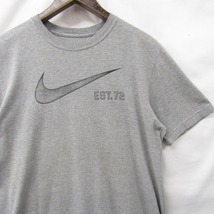 NIKE サイズ M プリント ロゴ Tシャツ 半袖 クルーネック 杢 グレー ナイキ 雰囲気系 古着 ビンテージ 2J0893_画像1