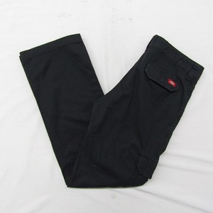 サイズ W8R Dickies ワーク ペインター パンツ カーゴポケット リラックス ブラック ディッキーズ レディース 古着 ビンテージ 2J2320