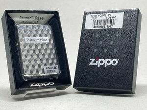 送料無料 ZIPPO[ジッポー]アーマー両面加工 HONEYCOMB (ハニカム)Pt プラチナ