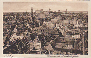 ♯FF4 絵葉書 ニュルンベルク Nurnberg Panorama v.det Lorenxkirche gesehen