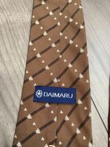 人気　DAIMARU 大丸　百貨店　ネクタイ　ブラウン　ドット　小紋　シャイニー　光沢　レトロ　ヴィンテージ　日本製　高級　ハイブランド_画像3