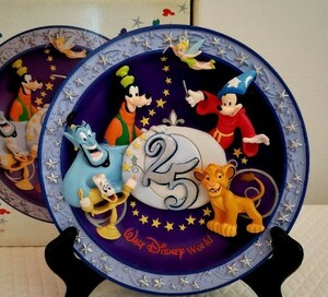 ウォルト ディズニーワールド25周年 3Dレリーフプレート 絵皿 ミッキーマウス