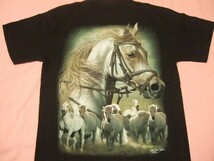 横浜最新 素敵な白馬♪ホース　魅惑のＴシャツ M 送料220円15a1p_画像4