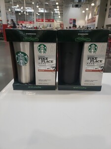 スターバックスのステンレスタンブラーとコーヒー粉がギフトセットブラックとシルバー