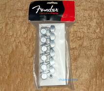 新品 Fender 純正 Locking Tuners Peg Set Brushed Chrome Strat Tele フェンダー ロッキング ロック ペグ ストラト テレキャス 0990818000_画像1