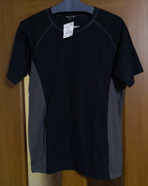 吸汗速乾MESH Tシャツ L ブラック&グレー