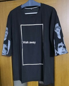 Tシャツ5分袖XXL(日本サイズL)ブラック&プリント