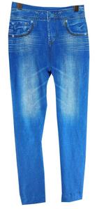 SI7310◇ 新品 コアシェイプジーンズ レギンスの快適な履き心地 ストレッチ L～LLサイズ 青 ブルー 送料350円