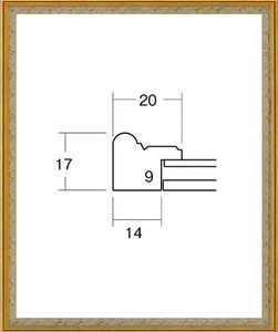 デッサン用額縁 軽量樹脂製フレーム UVカットアクリル 8227 太子 ゴールド