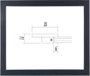 デッサン用額縁 木製フレーム UVカットアクリル仕様 7523 大衣サイズ ブラック