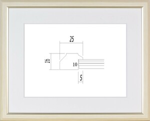 水彩用額縁 UVカットアクリル付 8157 F4号 アイボリー