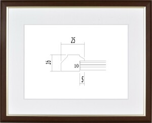 水彩用額縁 UVカットアクリル付 8157 F6号 ブラウン