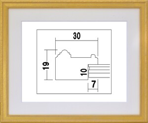 水彩用額縁 UVカットアクリル付 8226 F10号 ゴールド 金