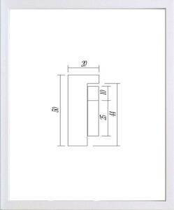 デッサン用額縁 木製フレーム 9790 八ッ切 ホワイト