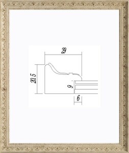 デッサン用額縁 UVカットアクリル付 8206 三三 ホワイト 白