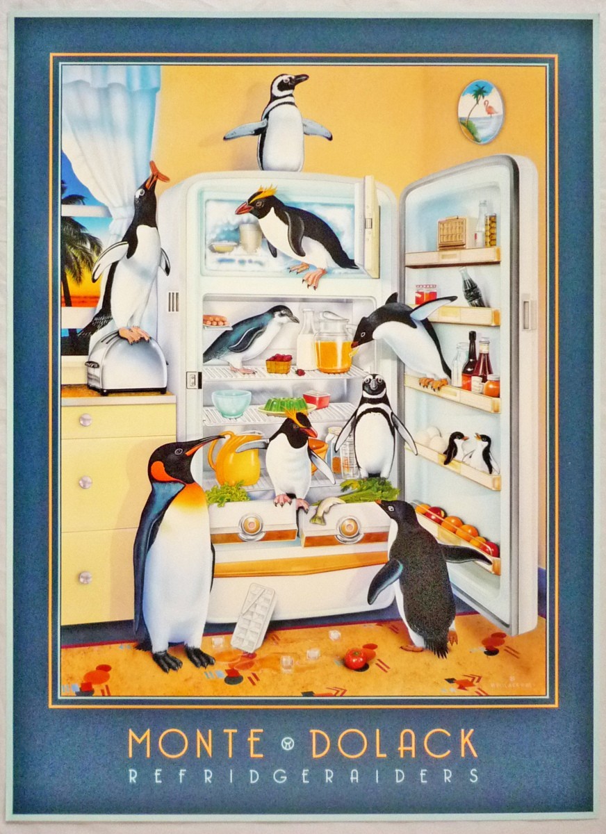 Affiche d'art américaine Réfrigérateur de Monte Druck. Disponible à la livraison en format de feuille 76x56cm., ouvrages d'art, peinture, autres