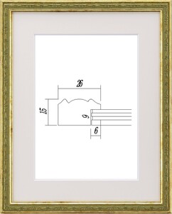 水彩用額縁 UVカットアクリル付 8222 F8号 グリーン 金