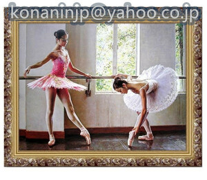 美品☆希少 油絵 バレエを踊る女の子 装飾画 応接間掛画 玄関飾り 廊下壁画 50cmx60cm