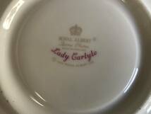 ⑧◆ROYAL ALBERT ロイヤルアルバート◆洋食器 食器 Lady Carlyle/レディーカーライル カップ&ソーサー 2客セット 金彩 花柄 ピンク _画像4