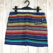 WOMENs M ワイルドシングス Ws セラペスカート　SERAPE SKIRT WILDTHINGS WT095 マルチボーダー ブルー系_画像3