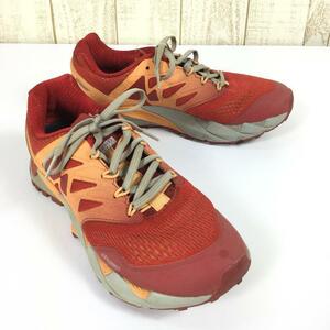 Женщины 23,5 см Merelelity Peak Flex 2 E-Mesh Trail Runse Shoes Merrell J12556 Красная система