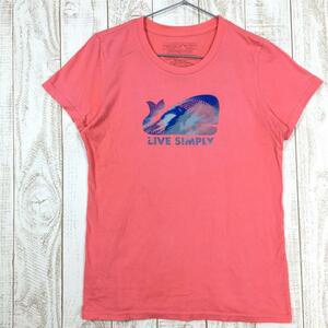 WOMENs M パタゴニア ウィメンズ Live Simply ホエール オーガニックコットン Tシャツ PATAGONIA ピンク系