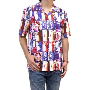 SALE 新品正規 M 定価10,780円 セクシー ガールズ フォトプリント 半袖シャツ ポリシャツ 開襟シャツ アロハシャツ