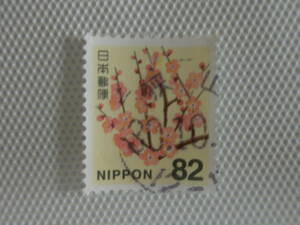 普通切手 1992- 平成切手 日本郵便株式会社発行 Ⅱ.2014年シリーズ (封書82円時期) ウメ 82円切手 単片 使用済 和文印 狭山