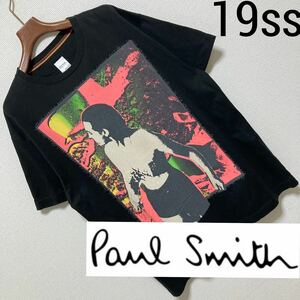 19ss◆Paul Smith◆Tropical Lady Print Tシャツ M 黒 ブラック ポール スミス パラダイス トロピカル 半袖 アートワーク 日本製 良品