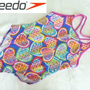 新品 SPEEDO（スピード）★★ カラフルハート柄水着 ワンピース 150 スイミング水着の画像1