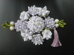 *otowa* flower ornamental hairpin * barrette * lavender & white * light purple & white * type * celebration. . seat .* Japanese clothes * knob skill * one Point also *RLW01