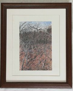 Art hand Auction ◆野津手重隆｢森の道｣オフセット複製･額付･即決◆, 絵画, 水彩, 自然, 風景画