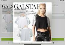 【GALSTAR】ドルマンスリーブバイカラーショート丈Tシャツ【新品】_画像1