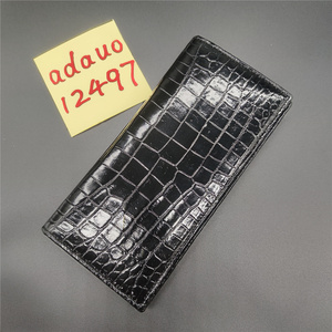【1円スタート】クロコダイル メンズ 長財布 金持ち愛用 折り財布 二つ折り 腹革 ワニ革 鰐 金運 ギフト プレゼント 本物保証 実物撮影
