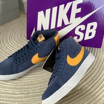 27.5cm 希少ミシガンカラー！NIKE Blazer MID ナイキ ブレザー ネイビー イエロー SB スエード 新品未使用_画像1