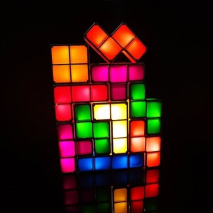 おもしろい！！ テトリスのランプ ナイトライト インテリア 寝室 LED パズル ユニーク カラフル おしゃれ モダン 照明 DY668