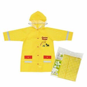 Доставка включена Curious George Raincoat Yellow 110 ~ 125 см 14759 Kappa Школьная сумка совместимая Gingham Check Девочки Мальчики Товары