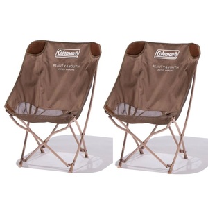 送料無料 新品 COLEMAN x BEAUTY&YOUTH HEALING CHAIR 2脚 セット コールマン ヒーリングチェア ブラウン UNITED ARROWS チェア 椅子