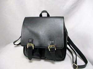 【O597】BROWNY STANDARD/ブラウニースタンダード◇レザーデイパック　BK　H28cm