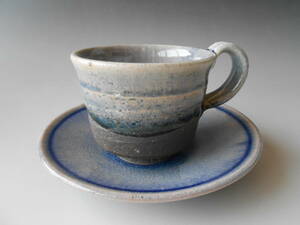 信楽焼！ ☆岩清水コーヒー碗皿☆ 3-3268 新品 紅茶 ミルク ラテ エスプレッソ 茶器 ギフト