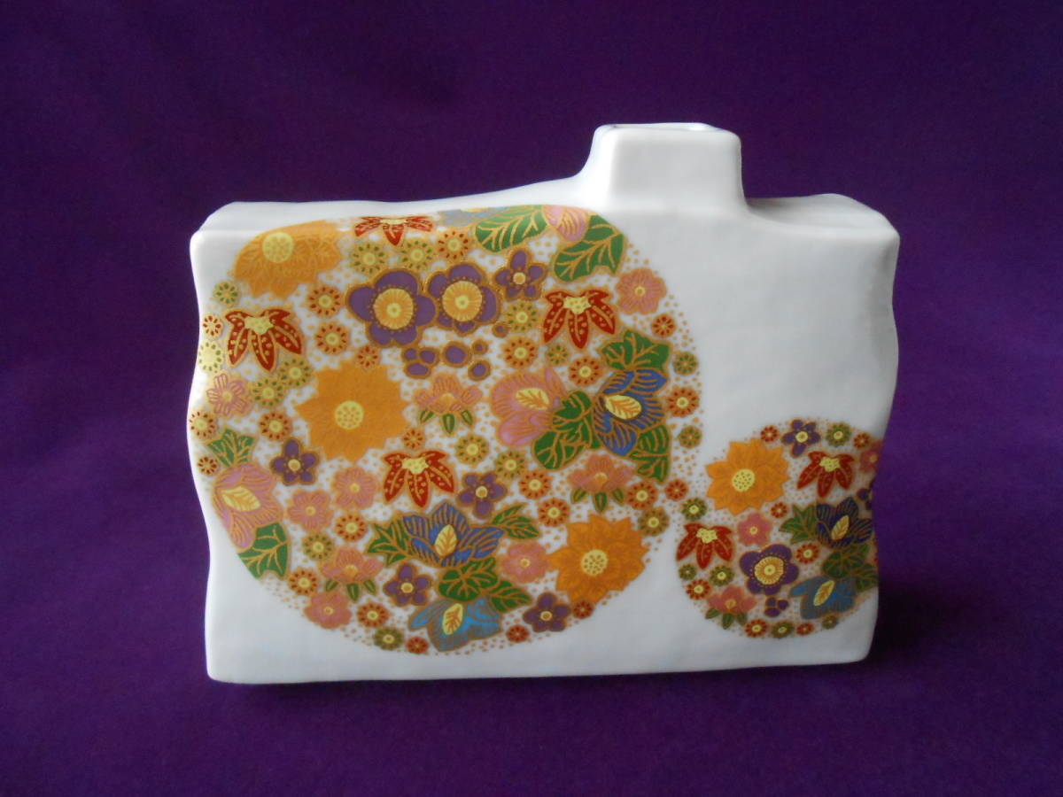  Kutani!. правый .. обжиг в печи * цветок .5 номер один колесо сырой * K6-1217 новый товар ваза ваза для цветов цветок сырой . дорога подарок 